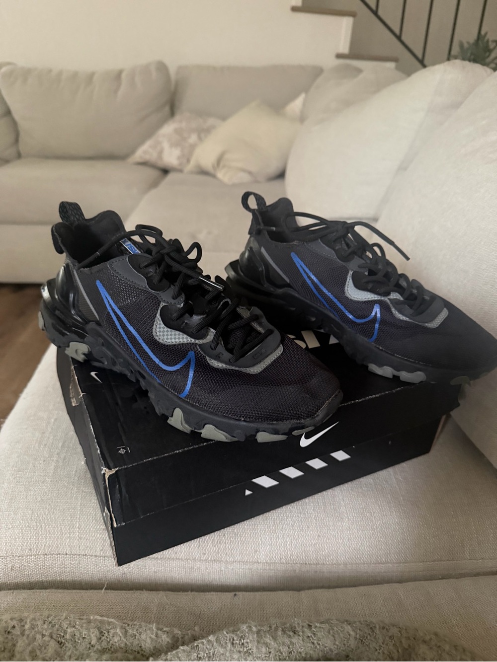 Nike React Vision sneakers in the "Black Game Royal"
